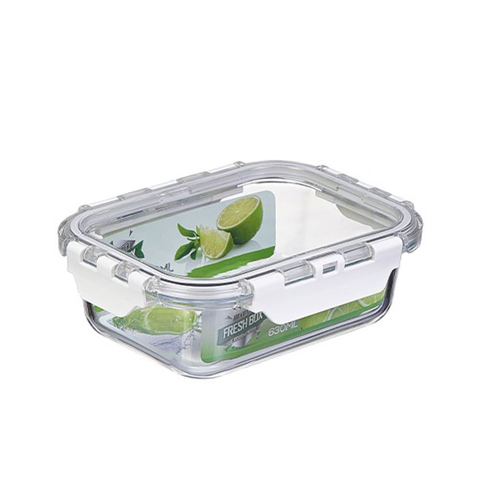 630ml Borosilicate Rectangle Glass Food Storage Container With Microwave, Freezer & Dishwasher Safe NFH-77839